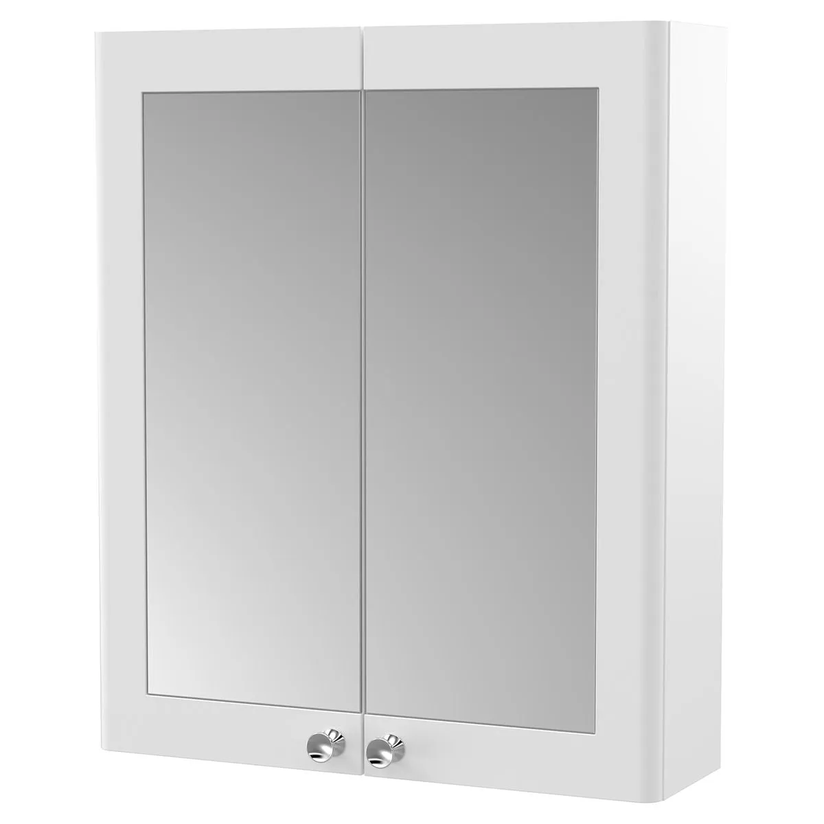 Nuie Classique 600 mm 2 Door Mirrored Bathroom Cabinet in White