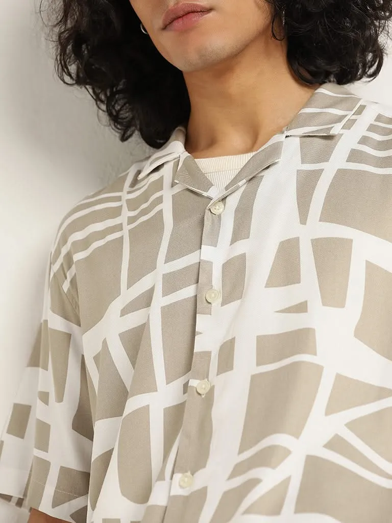 Nuon Beige Printed Shirt