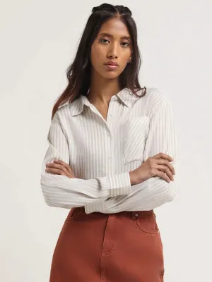 Nuon Beige Striped Shirt