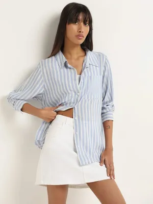 Nuon Blue Striped Shirt