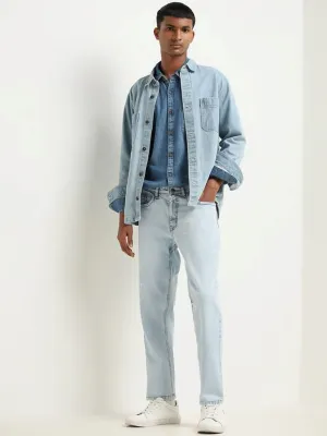 Nuon Light Blue Washed Slim-Fit Mid-Rise Jeans