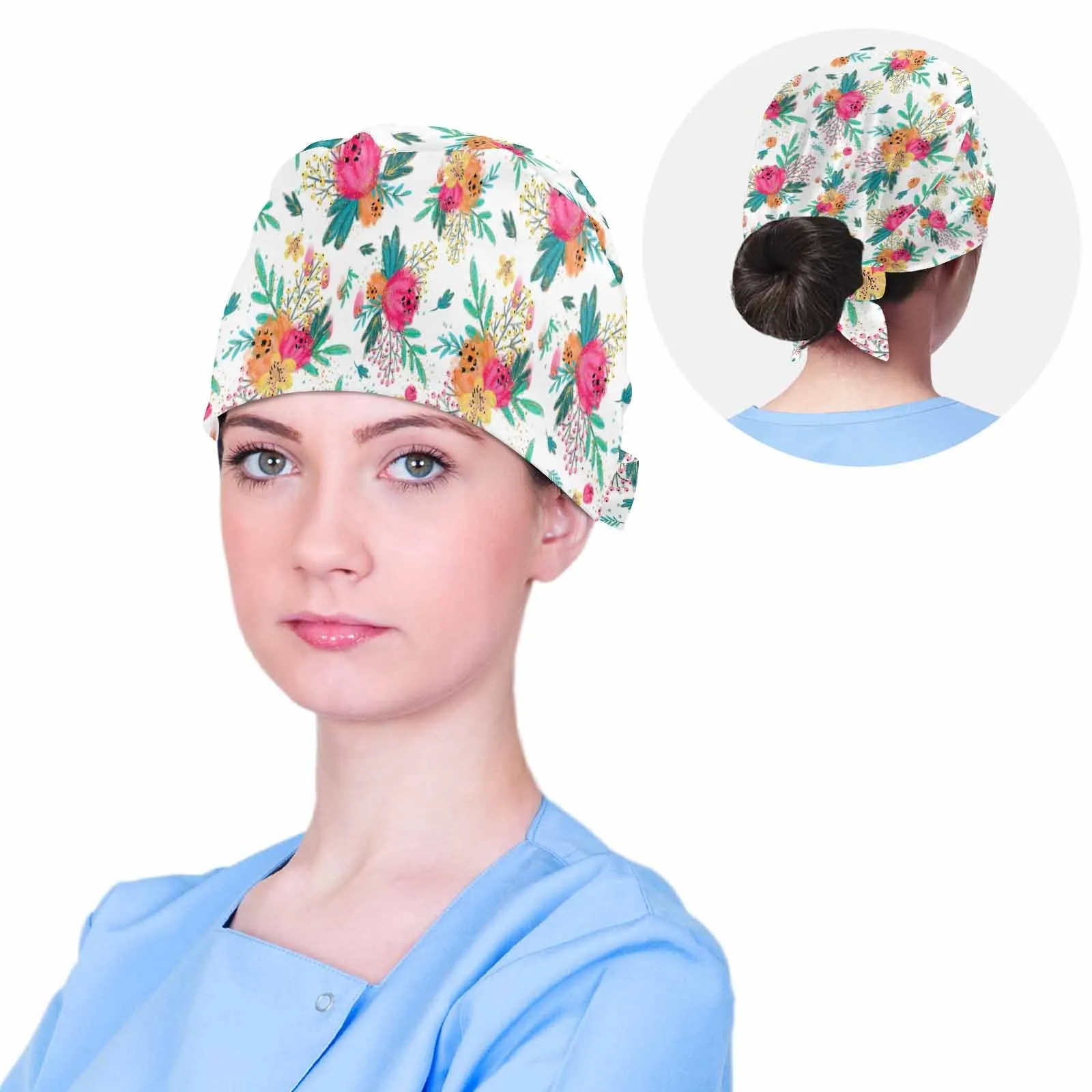 Nurse Scrub Cap Australian Floral  Scrub Cap