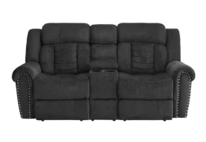 Nutmeg Double Reclining Loveseat in Charcoal Gray 9901CC-2