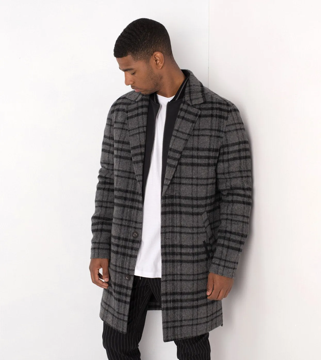 NY Melton Coat Char/Black