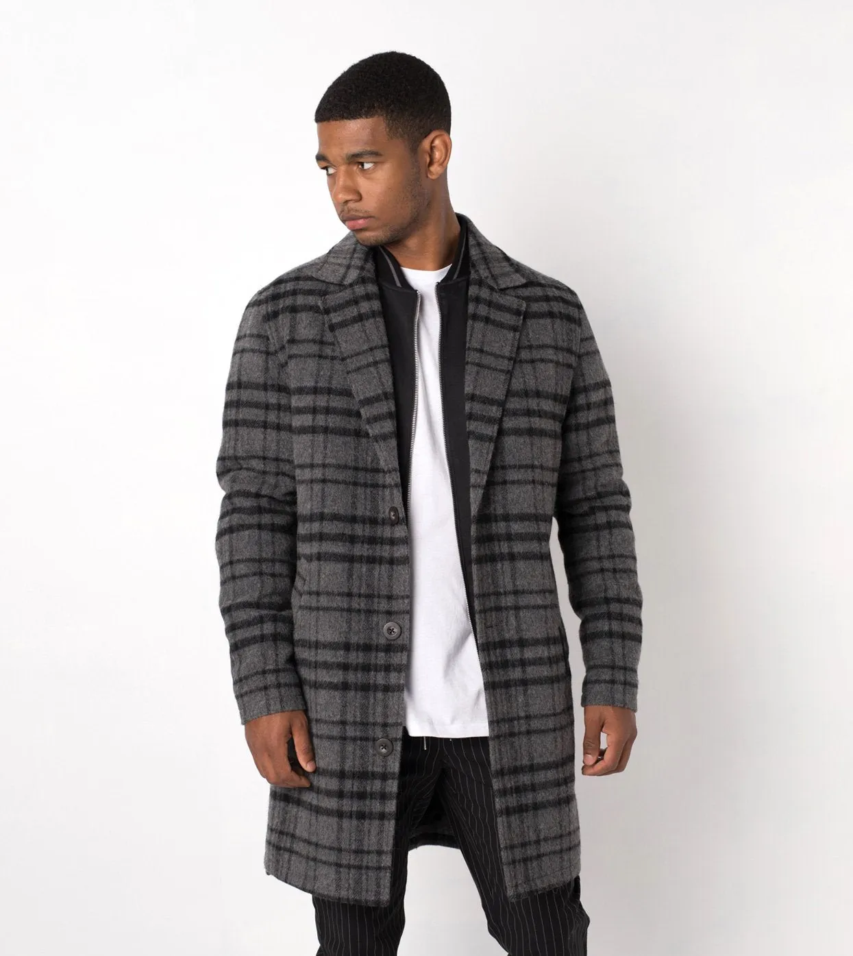 NY Melton Coat Char/Black