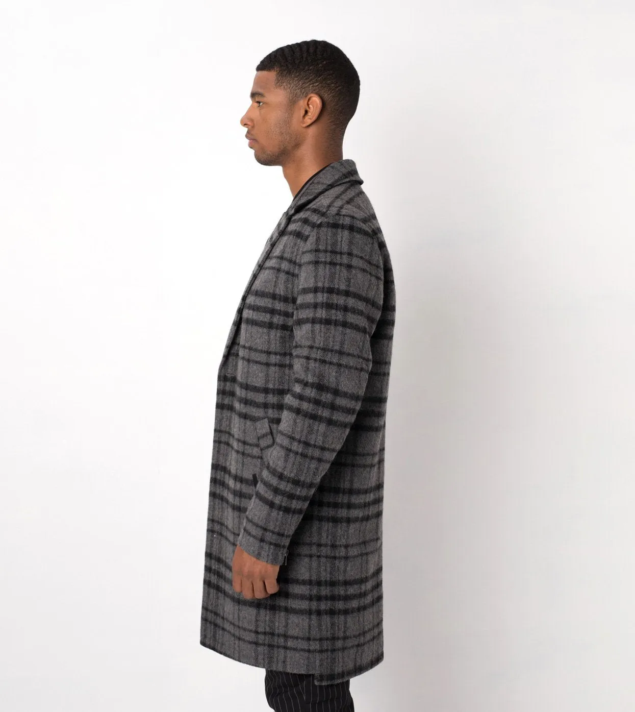 NY Melton Coat Char/Black