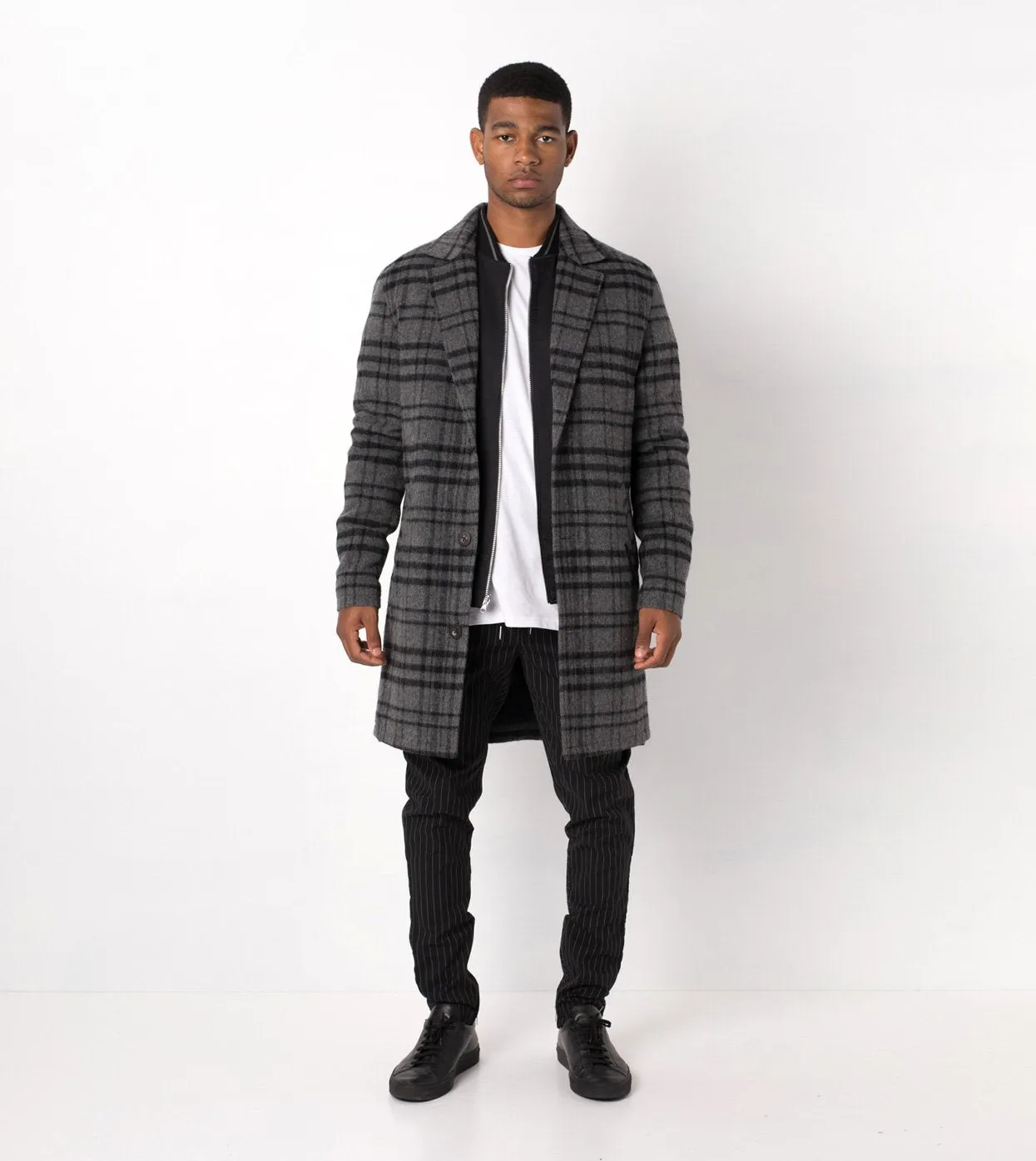 NY Melton Coat Char/Black