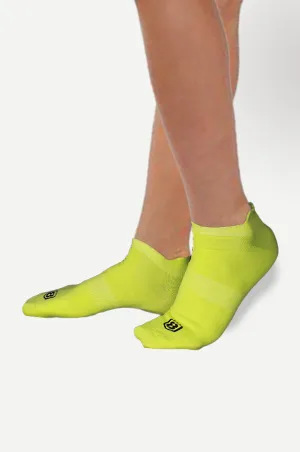 Nylon Low Ankle Socks With Rubber Grip  - Neon