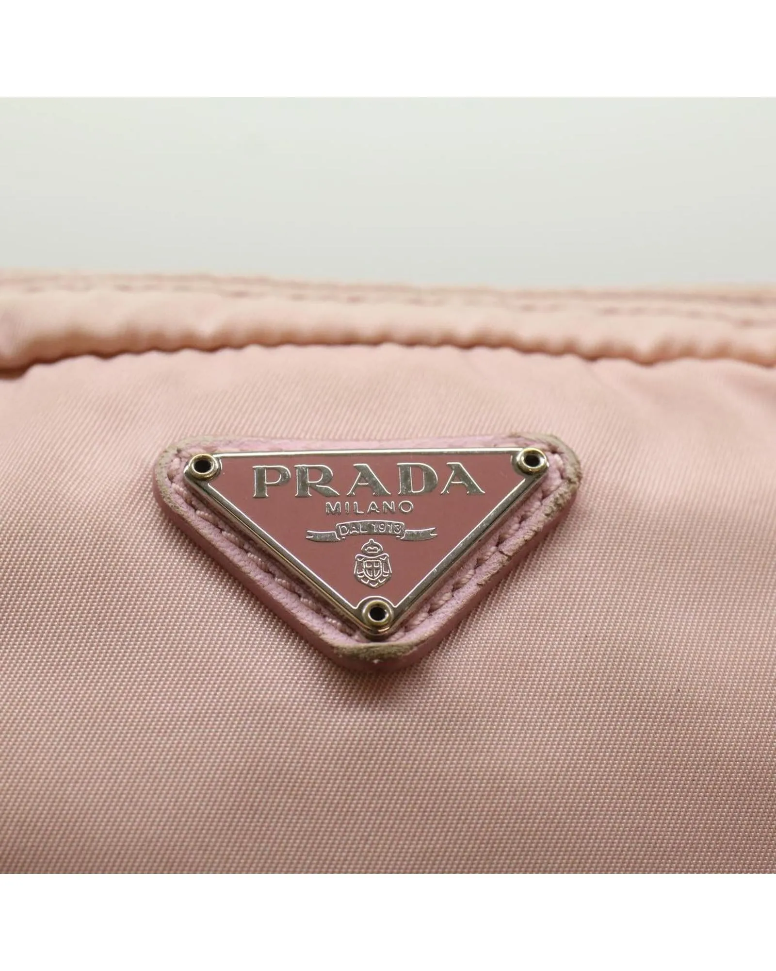 Nylon Pink Pouch with Metal Fittings