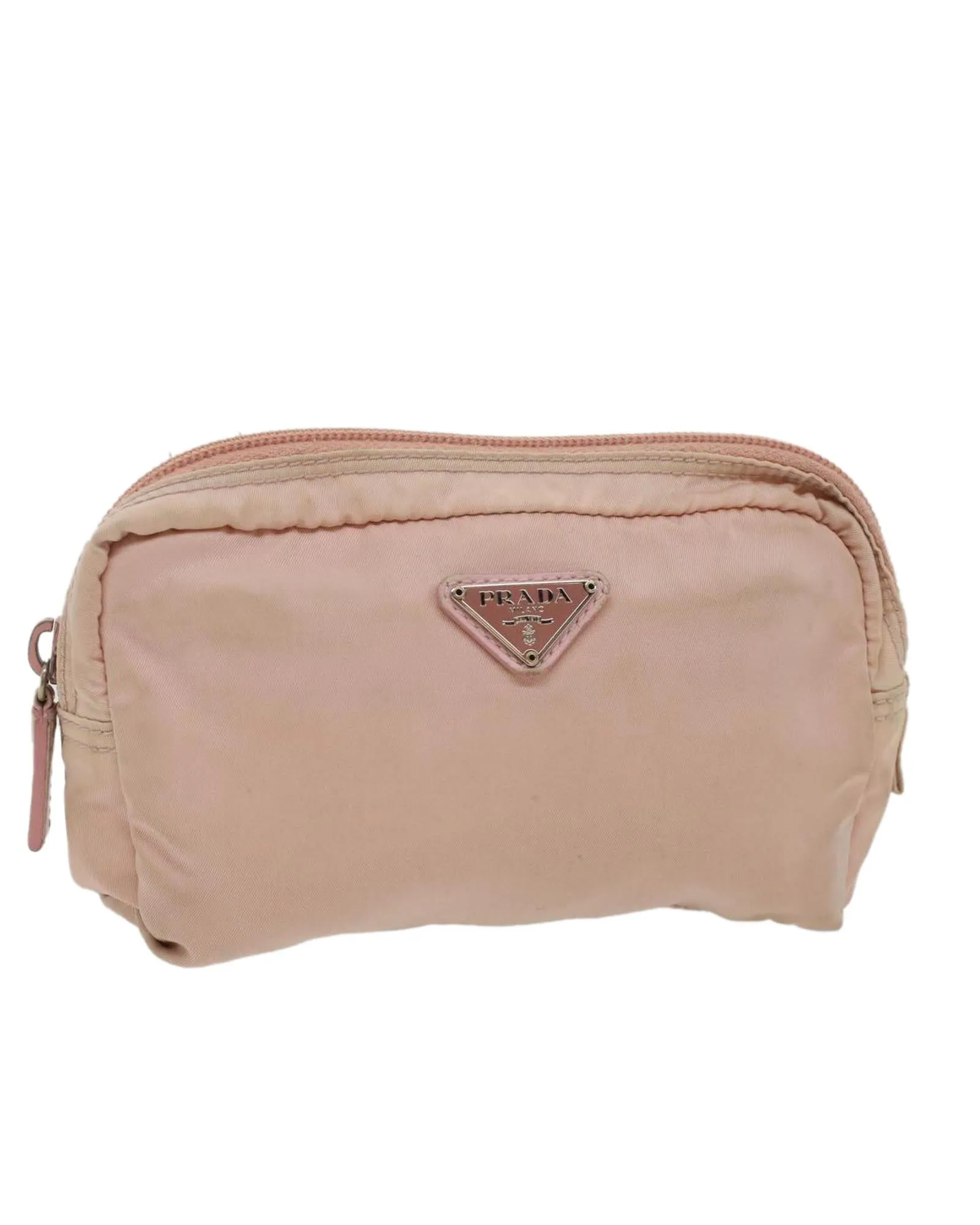 Nylon Pink Pouch with Metal Fittings