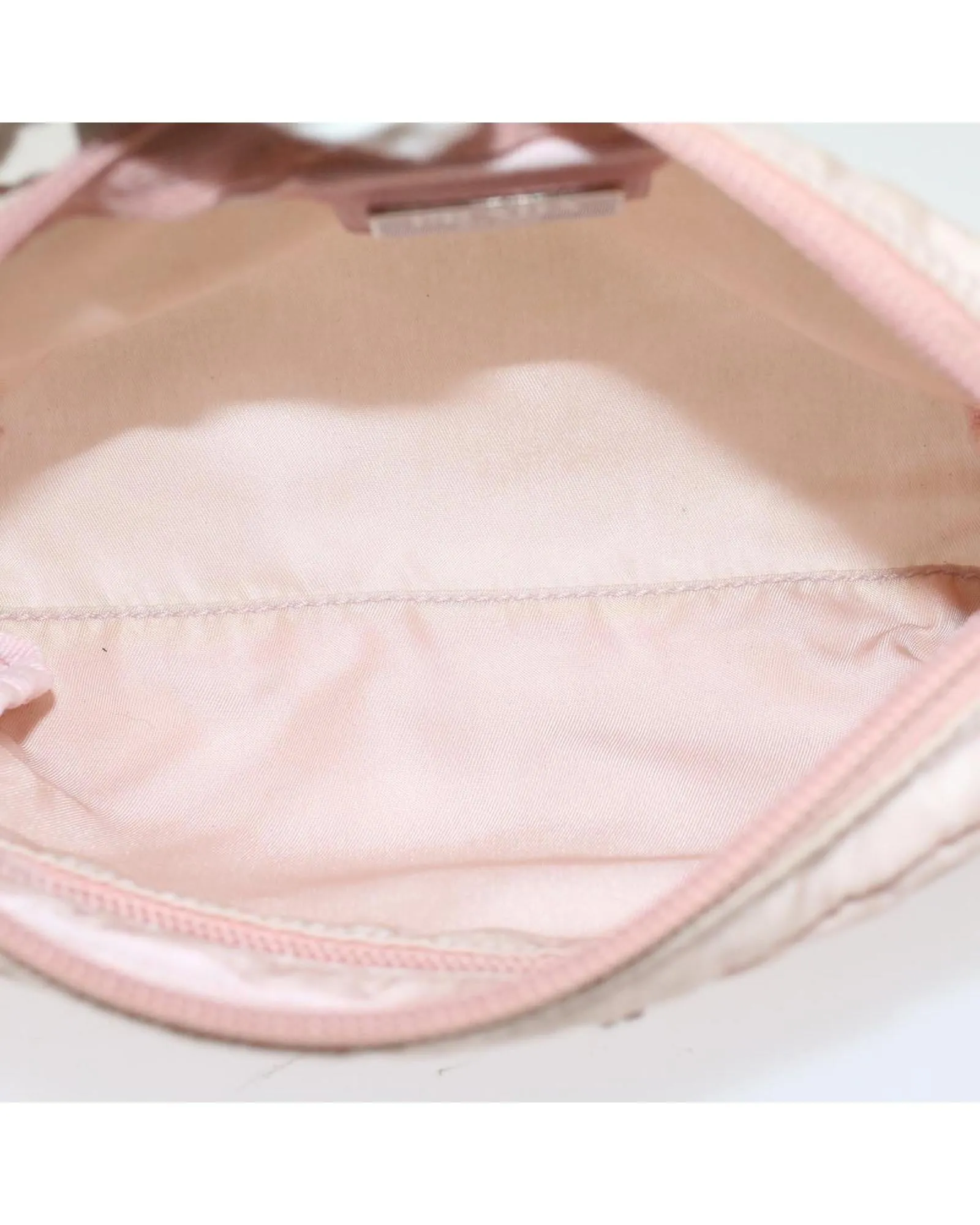 Nylon Pink Pouch with Metal Fittings