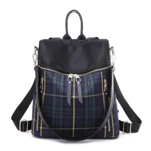 Nylon Plaid Women's Backpacks