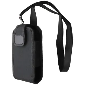 Nylon Pouch Holster Case & Neck Lanyard for Large Size Smartphones & More - Blk