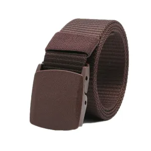 Nylon Waistband Student Military Training Pant Belt Breathable Plastic Buckle Canvas Belt Female