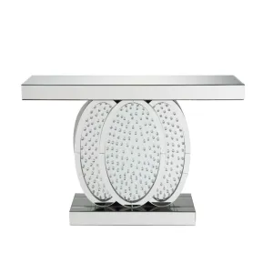 Nysa - Accent Table - Mirrored & Faux Crystals - 32"