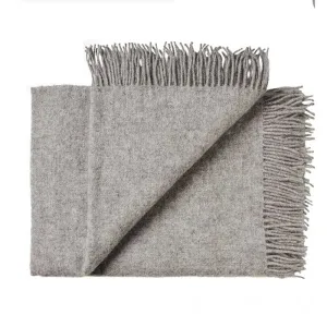 NZ Lambswool Nevis Throw - Ash