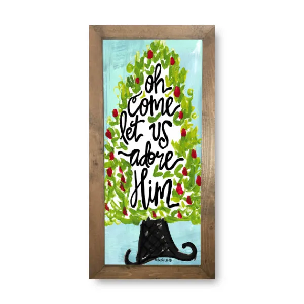 O Come Let Us Adore Him Tree Framed Art