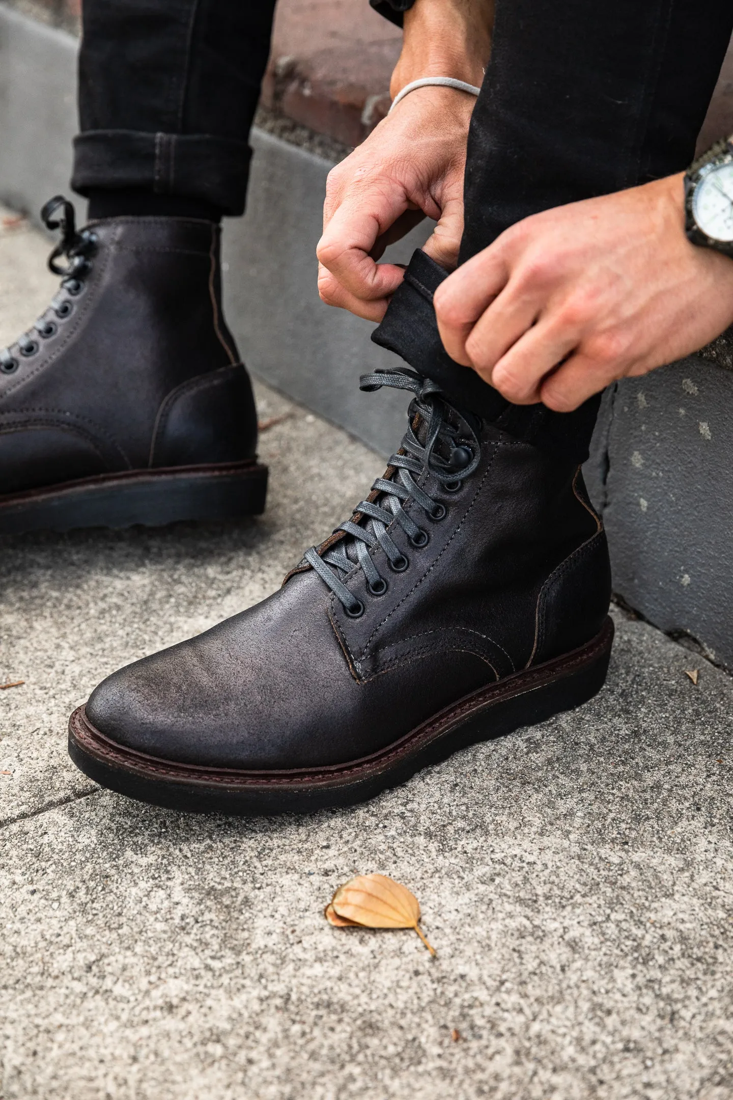 Oak Street Bootmakers x ButterScotch - Double Black Deckard Boot