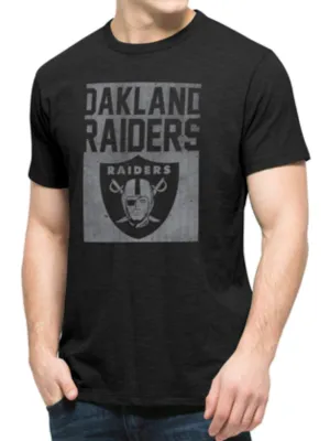 Oakland Raiders 47 Brand Black Block Logo Soft Cotton Scrum T-Shirt