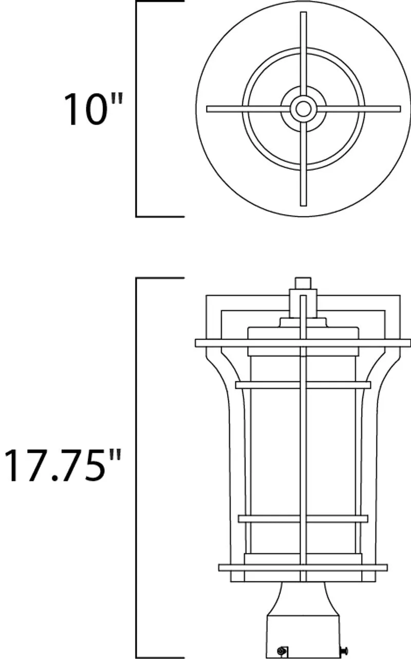 Oakville E26 17.75" Single Light Lantern in Black Oxide