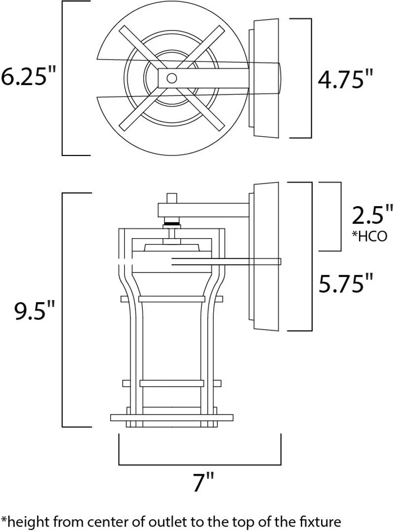 Oakville E26 6.25" Single Light Outdoor Wall Sconce in Black Oxide