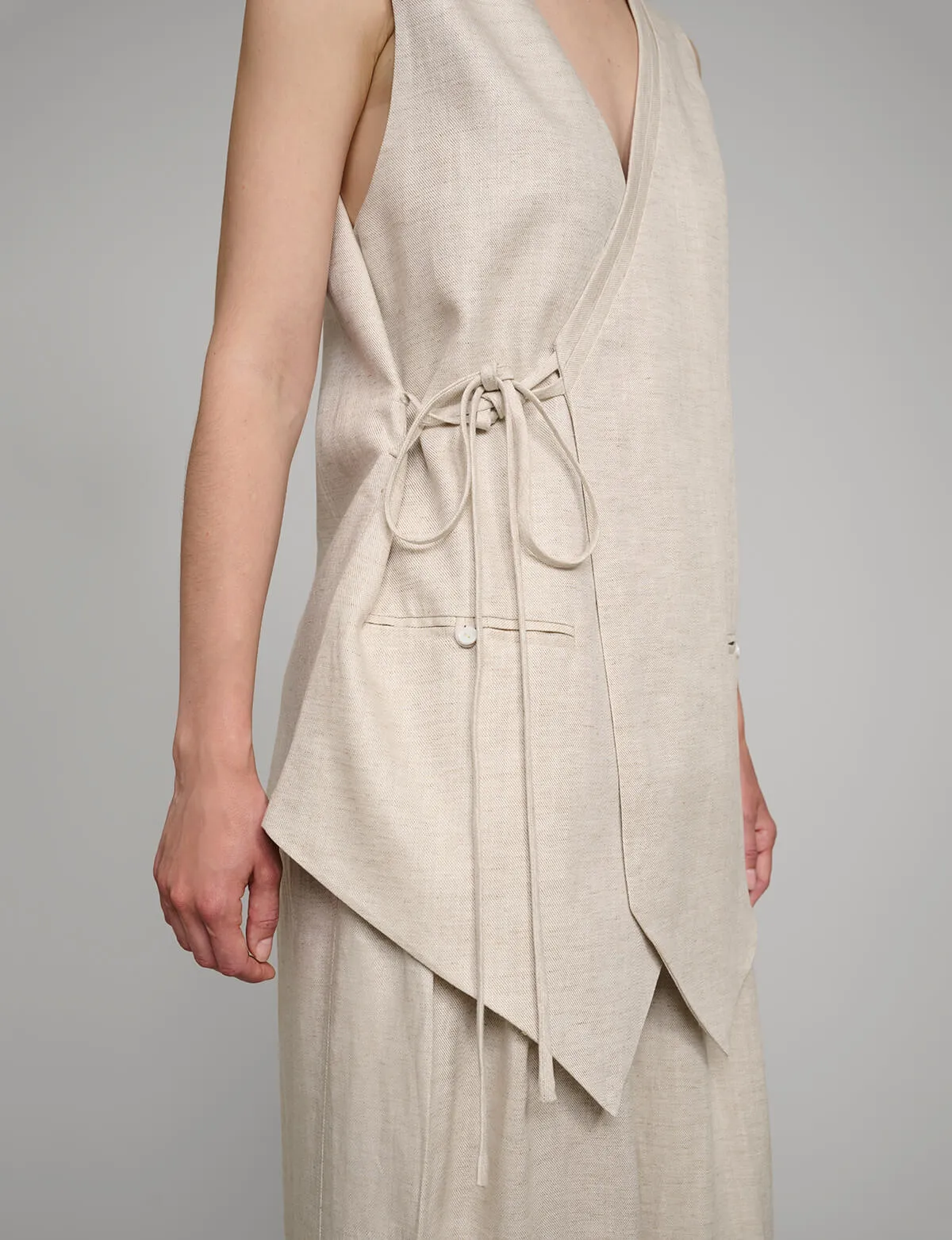 Oat Oversized Wrap Vest