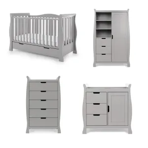 Obaby Stamford Luxe 4 Piece Room Set - Warm Grey