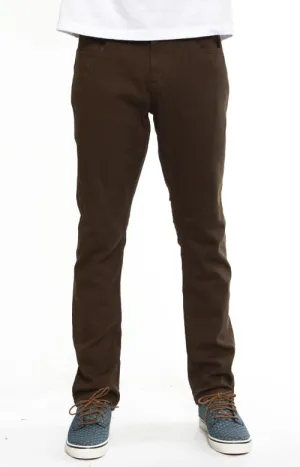 Obey Slim Fit Twill Pants - Espresso Brown