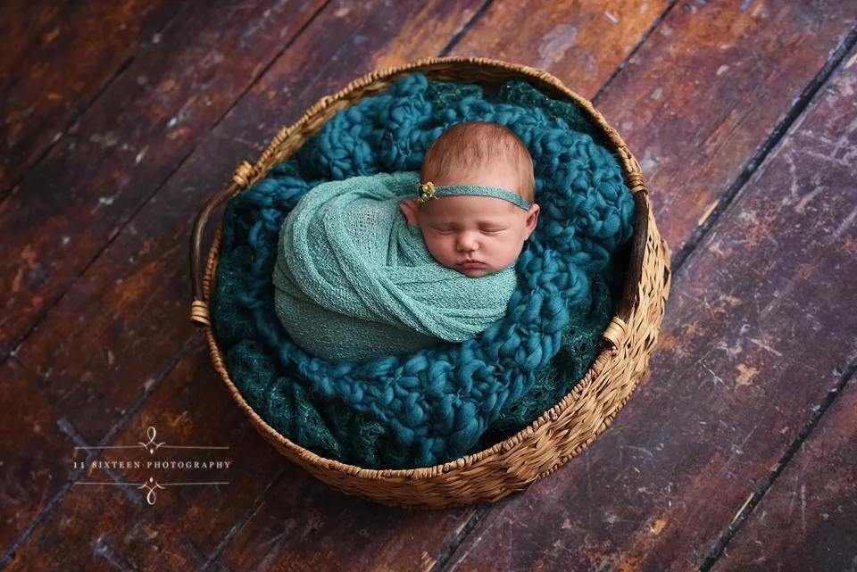 Ocean Blue Stretch Knit Baby Wrap Layering Piece