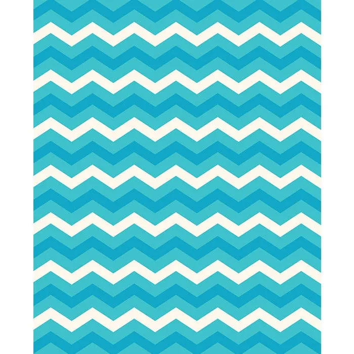 Ocean Blues Chevron Printed Backdrop