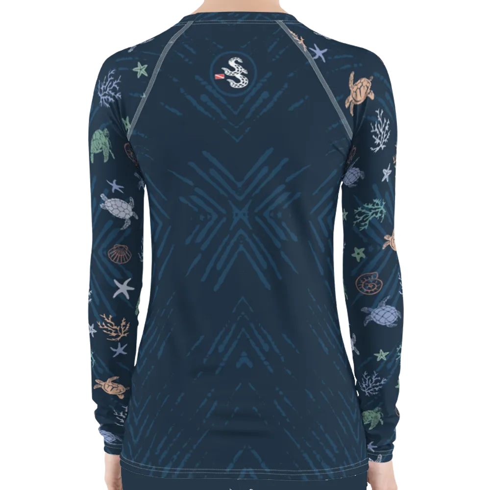 Ocean of Turtles Women's Rash Guard (Warehouse)