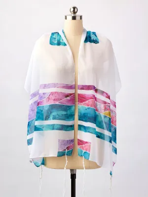 Ocean Sunset Tallit by Sara Resnik