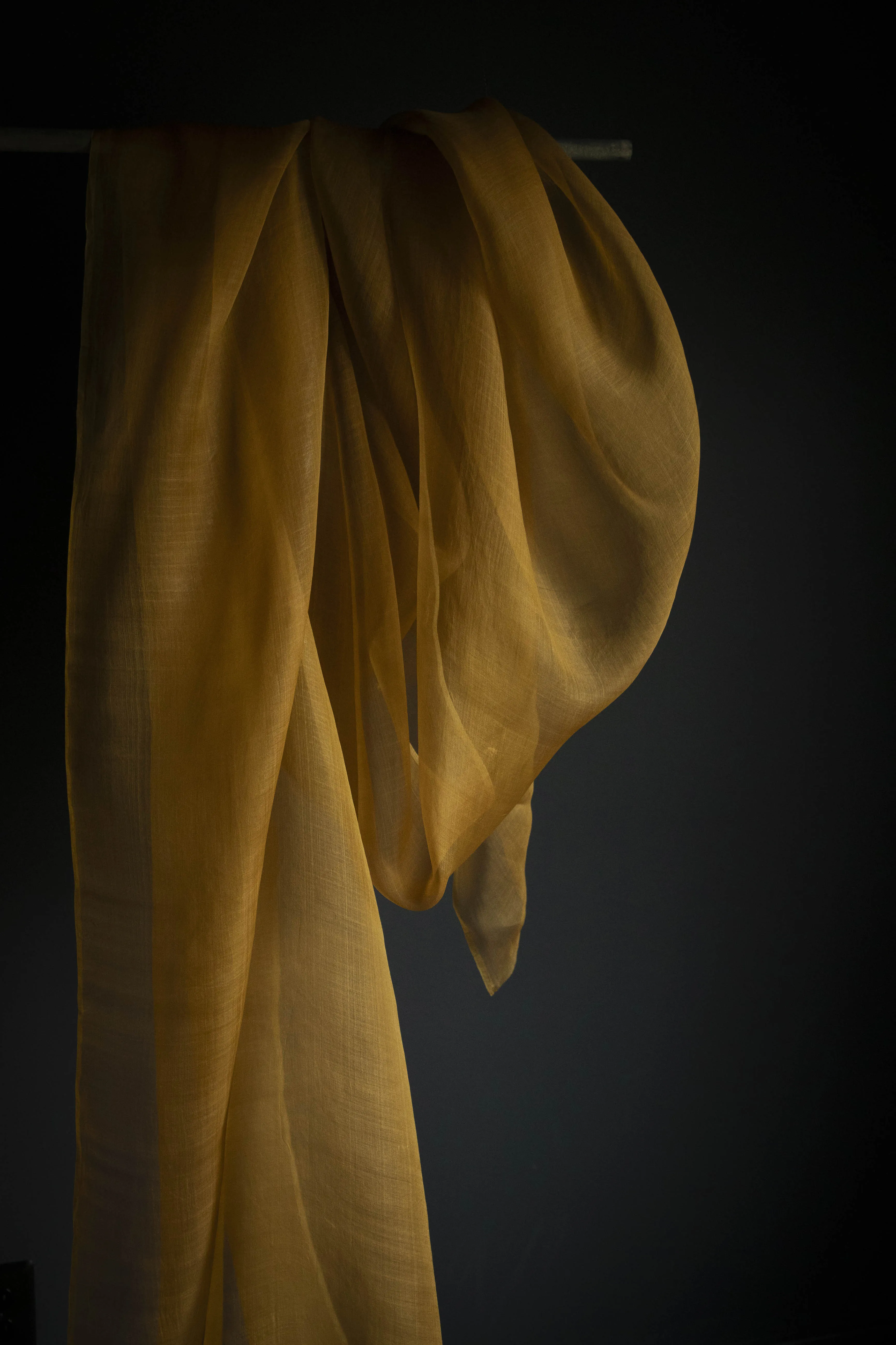 Ochre {Gossamer Organic Silk Fabric}