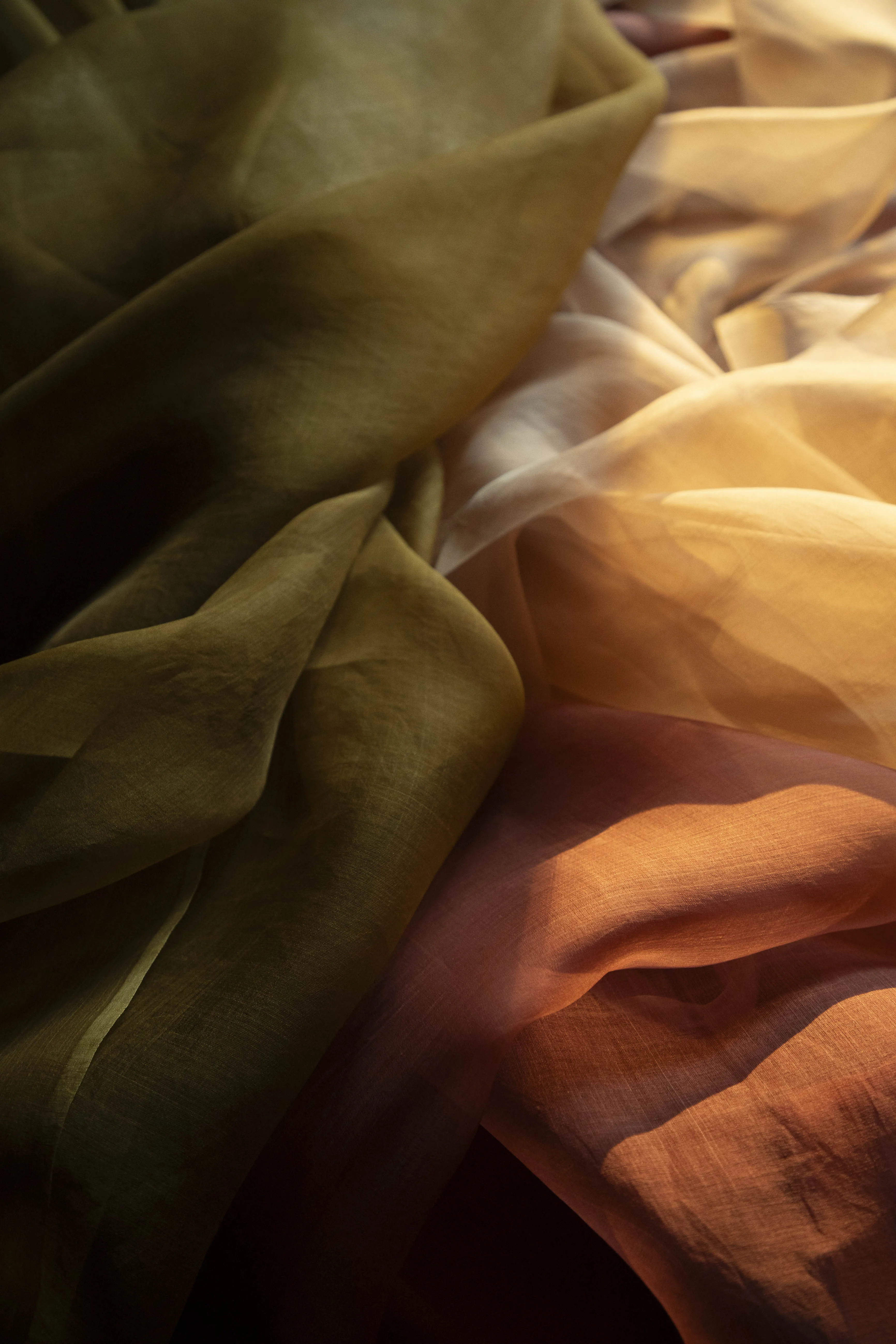 Ochre {Gossamer Organic Silk Fabric}