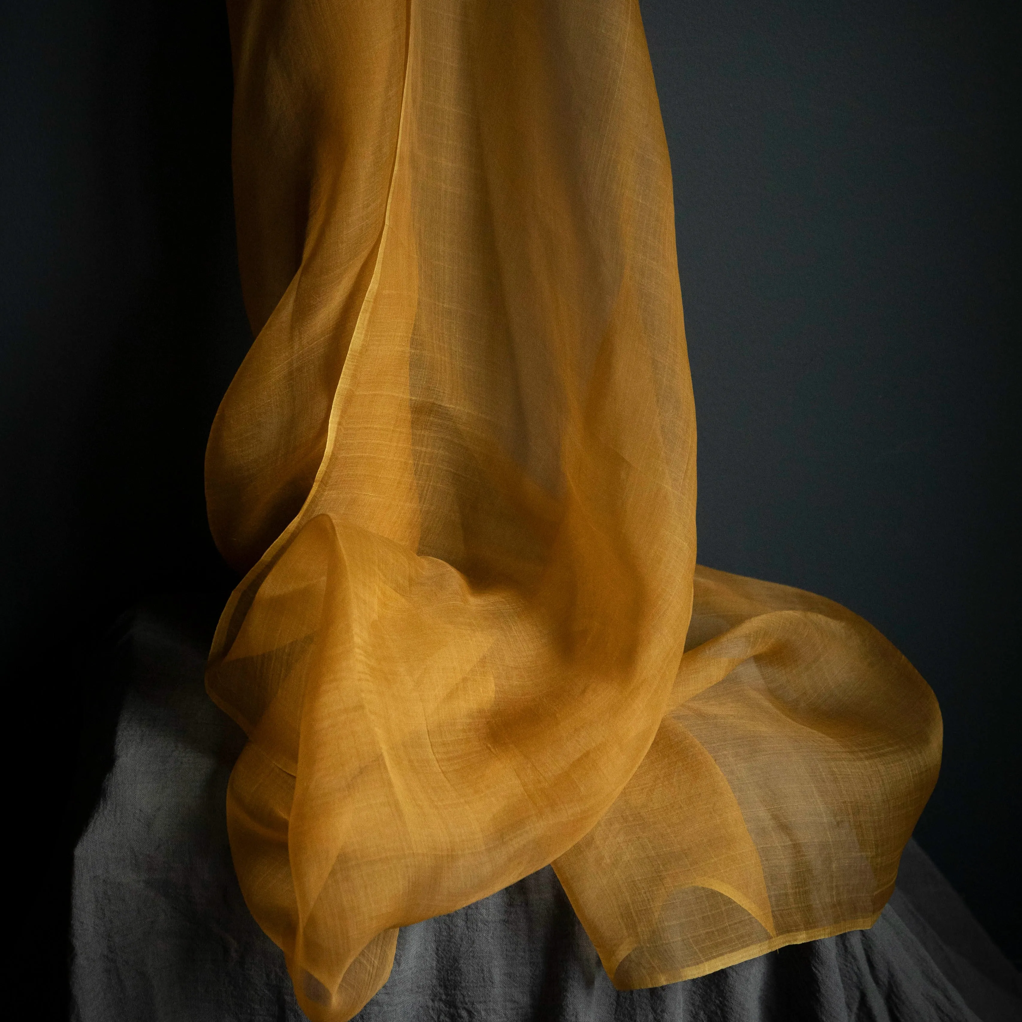 Ochre {Gossamer Organic Silk Fabric}