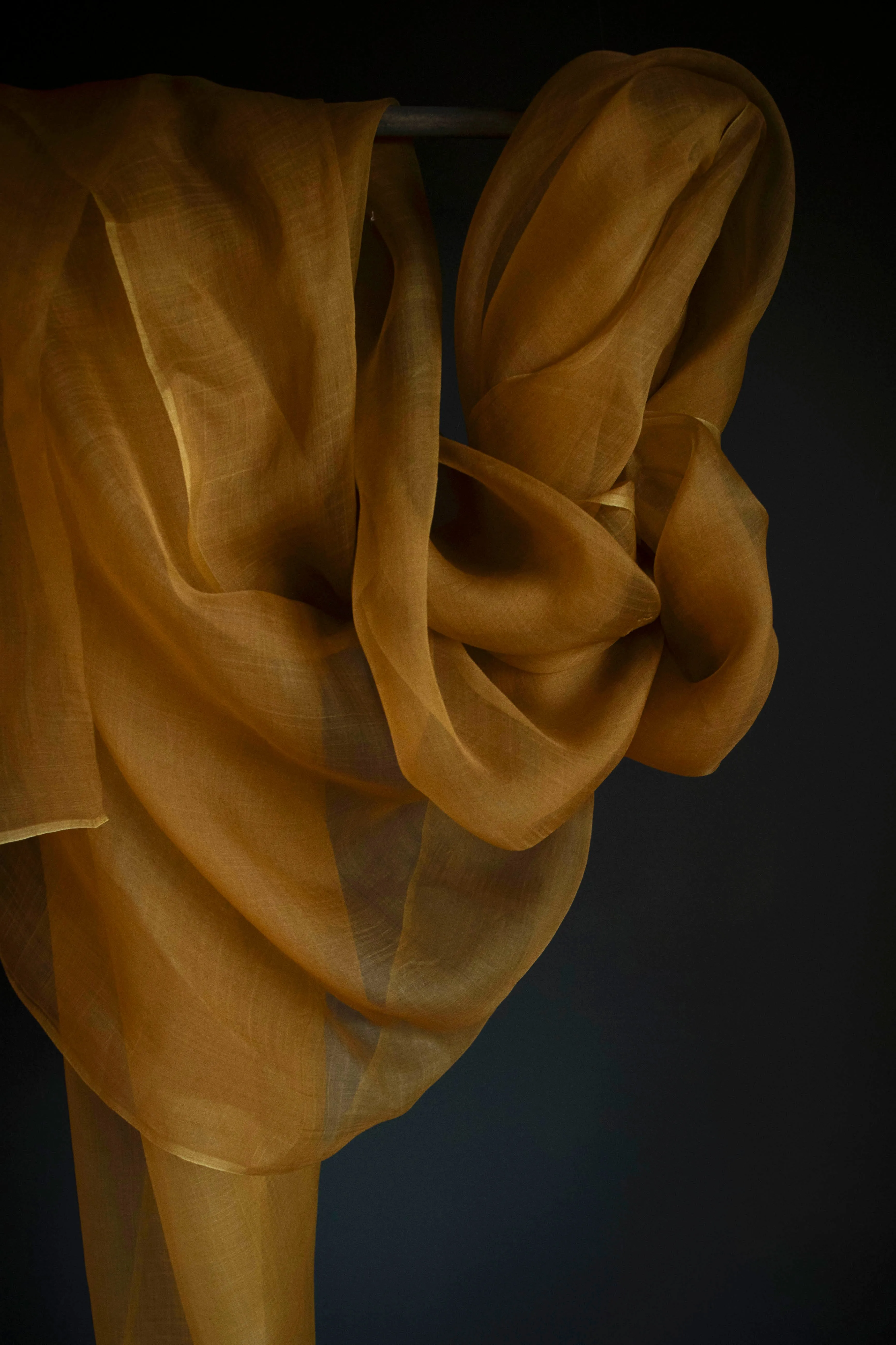 Ochre {Gossamer Organic Silk Fabric}