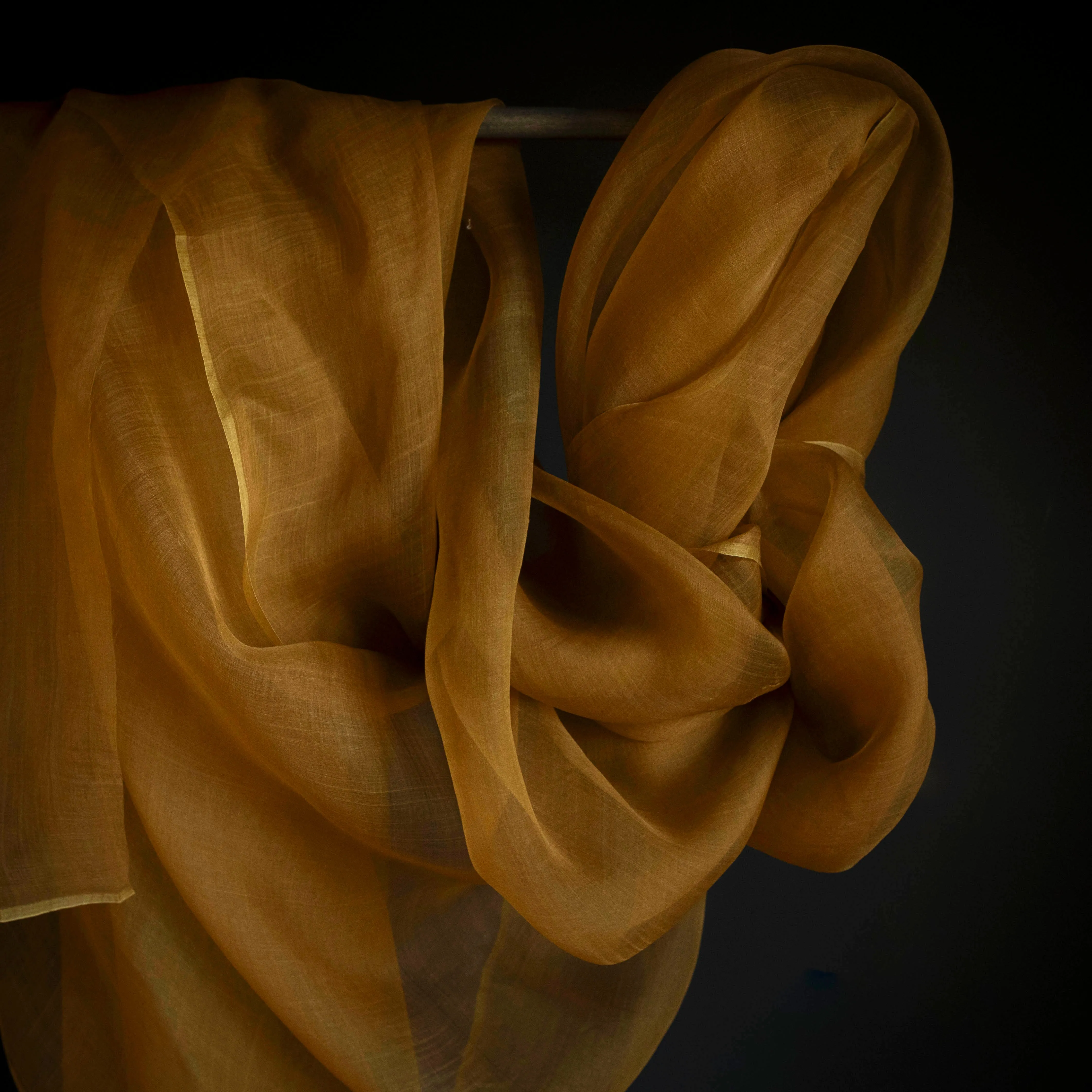 Ochre {Gossamer Organic Silk Fabric}