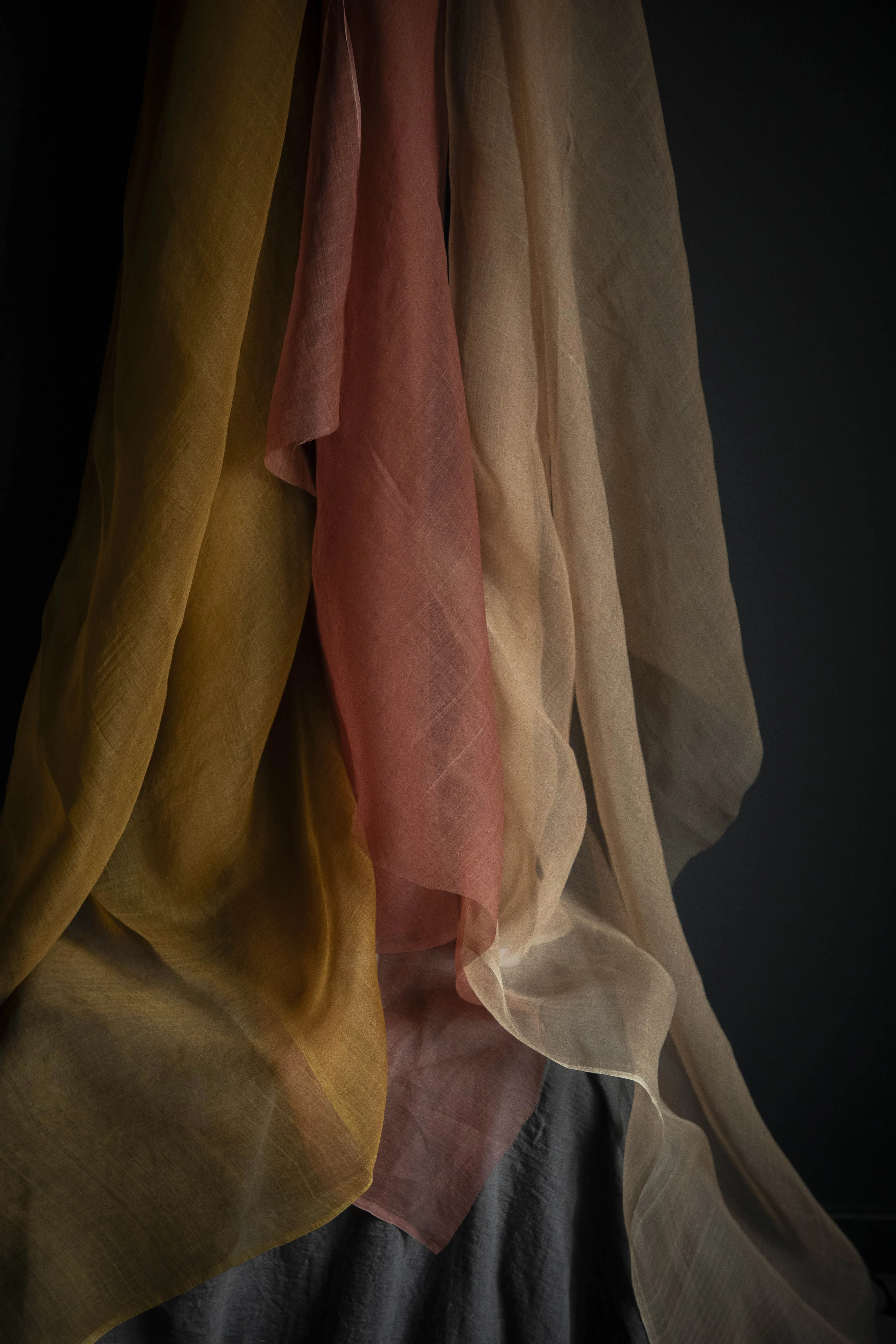 Ochre {Gossamer Organic Silk Fabric}