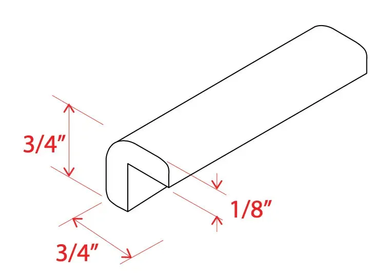 OCM8 - Outside Corner Moulding - Shaker Slim