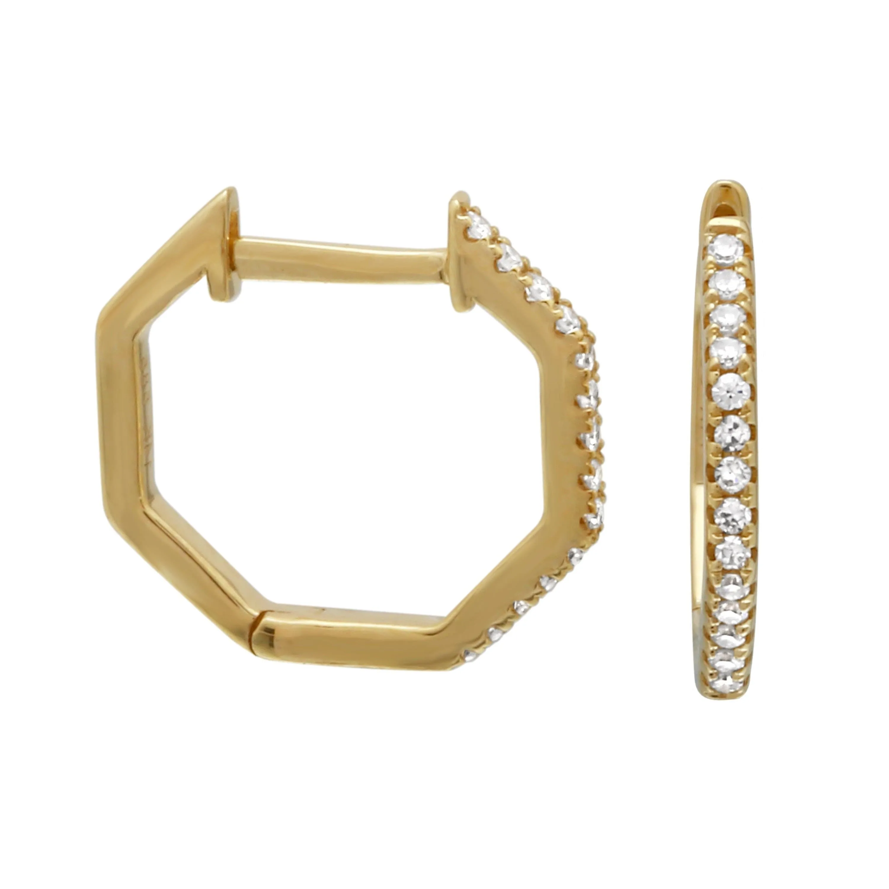 Octagon Huggie Hoops