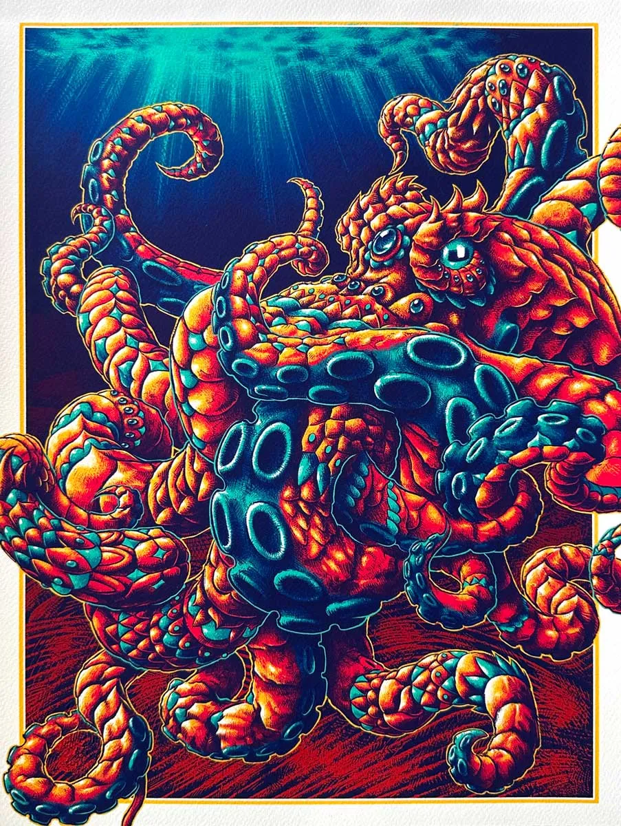 Octopus Red Art Print (72 Hour Timed Edition)