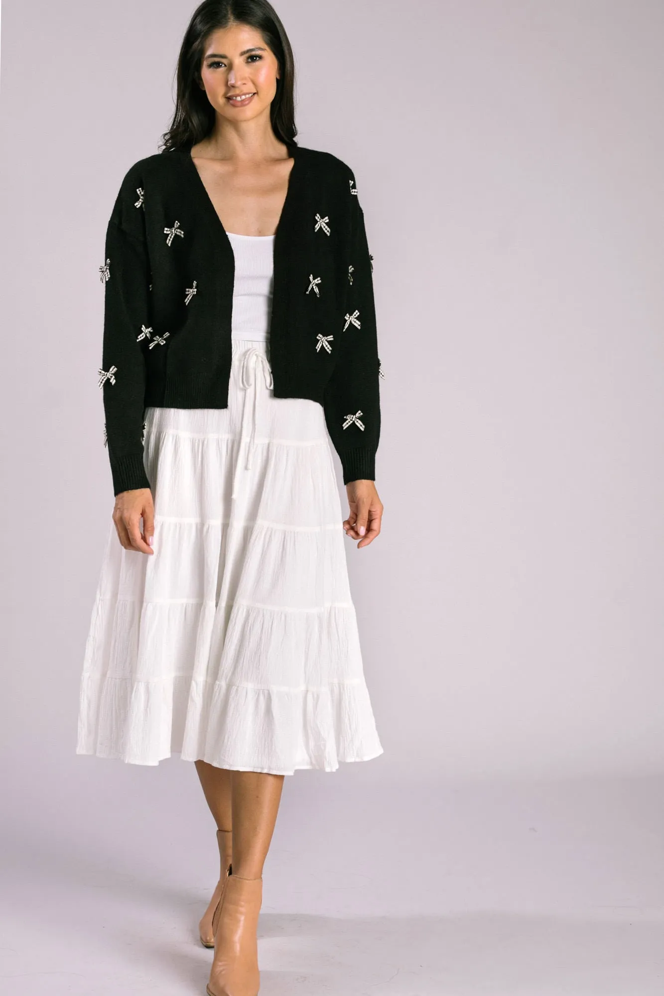 Odalis Bow Open Cardigan