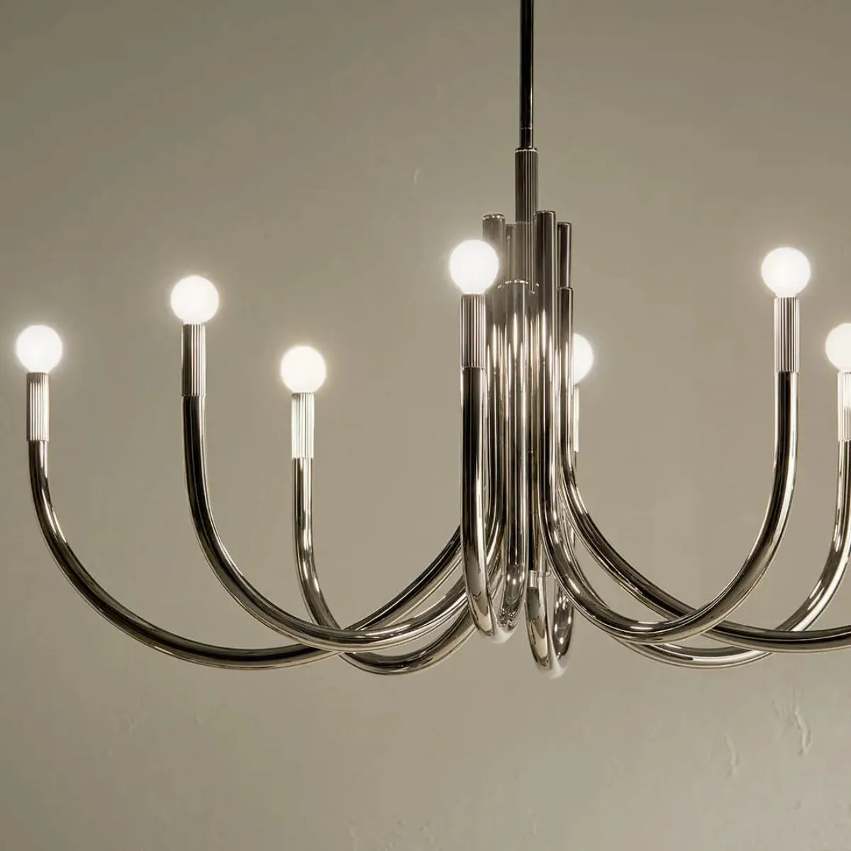 Odensa 46 in. 8 Lights Chandelier Polished Nickel Finish