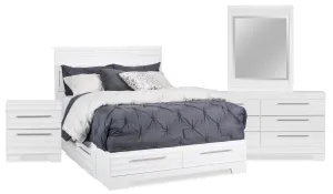 Odense 6-Piece Full Storage Bedroom Set - White