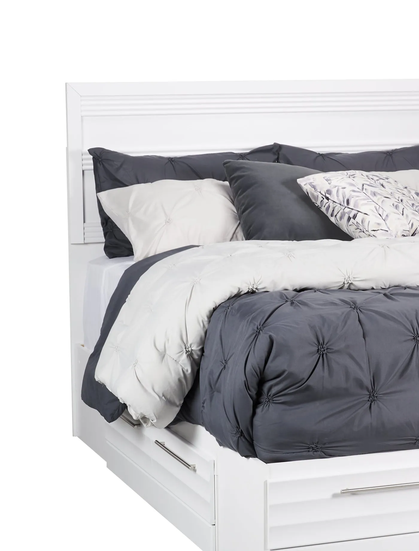 Odense Full Storage Bed - White