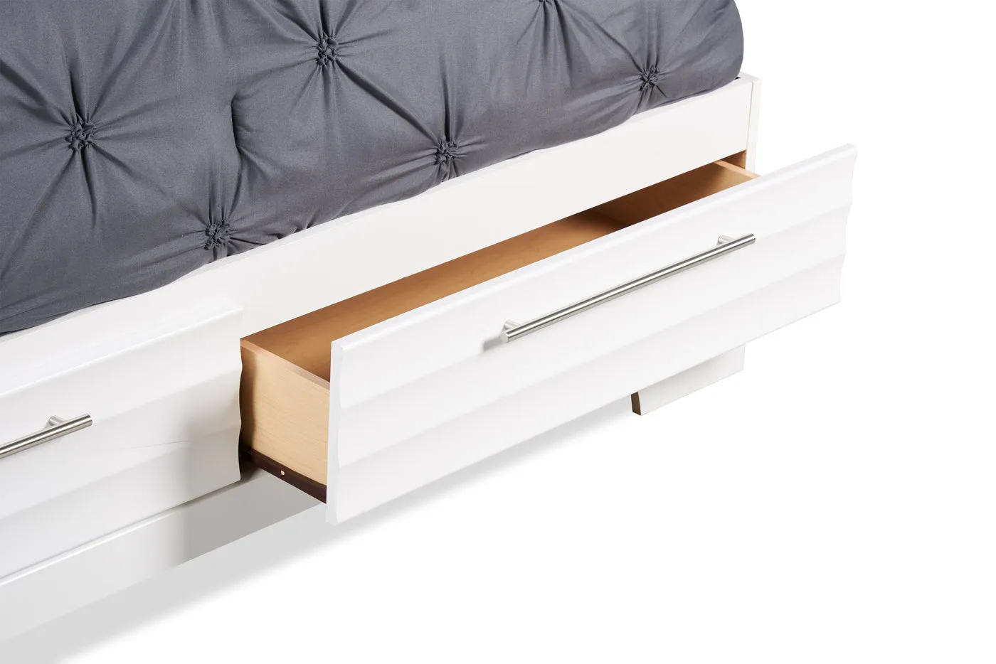 Odense Full Storage Bed - White