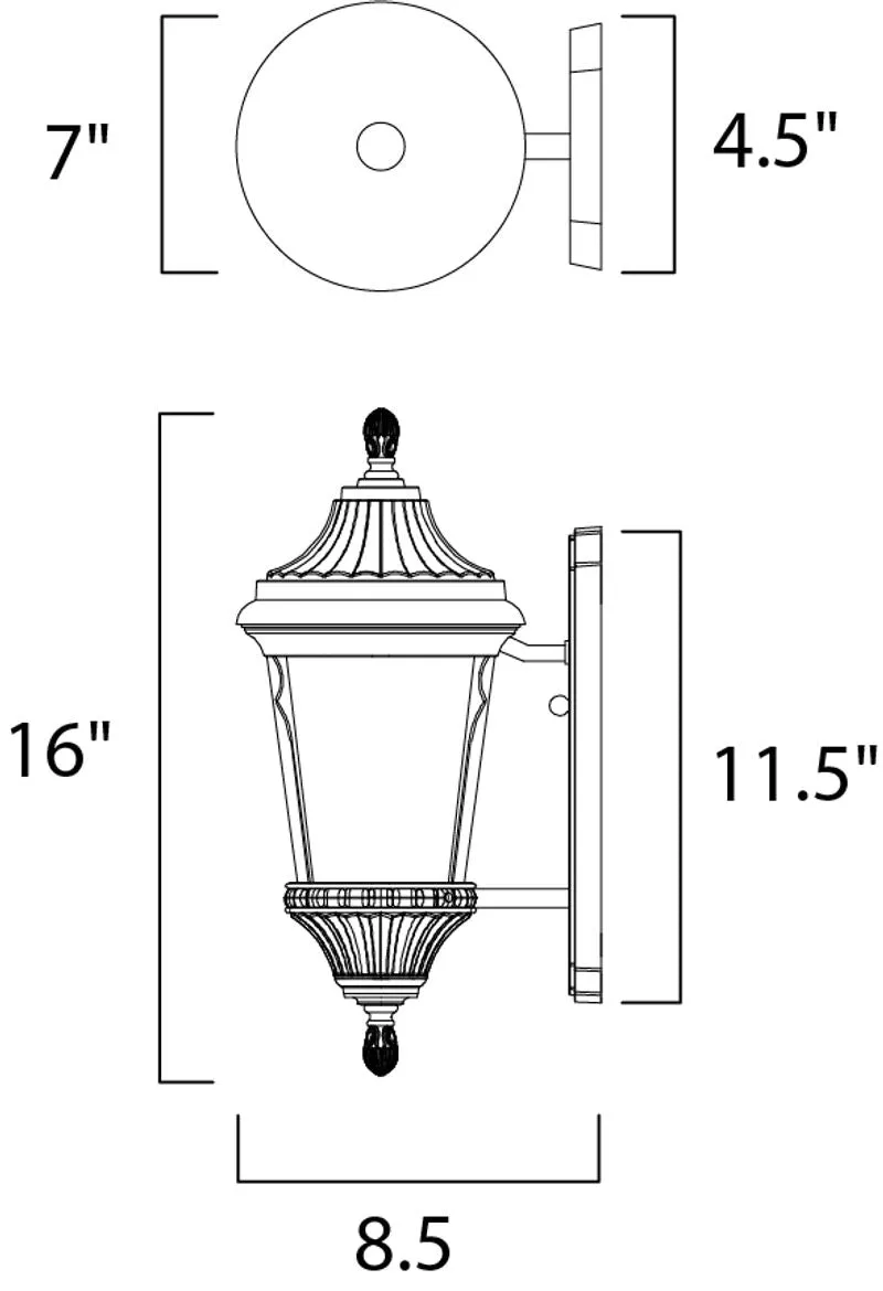 Odessa E26 7" Single Light Outdoor Wall Sconce in Espresso