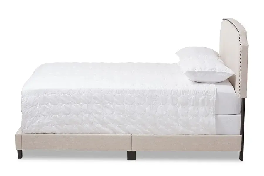 Odette Light Beige Fabric Upholstered Bed (Full)