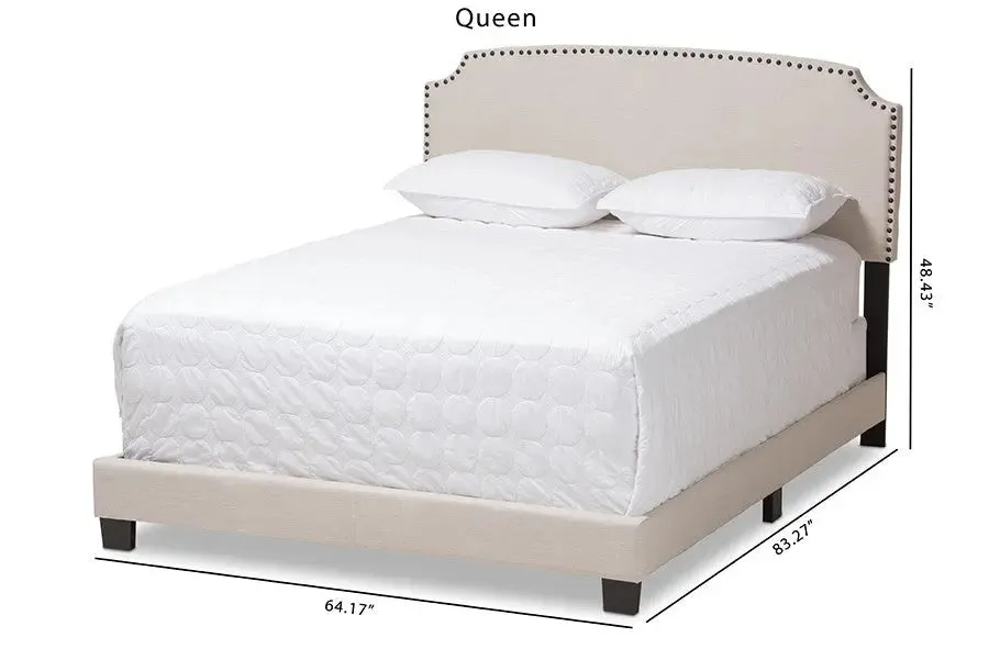 Odette Light Beige Fabric Upholstered Bed (Full)