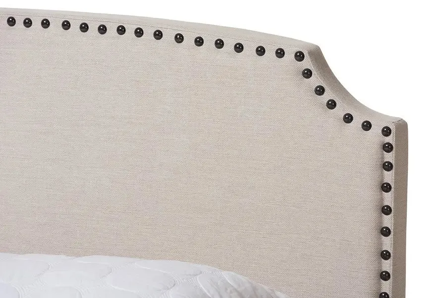 Odette Light Beige Fabric Upholstered Bed (Full)